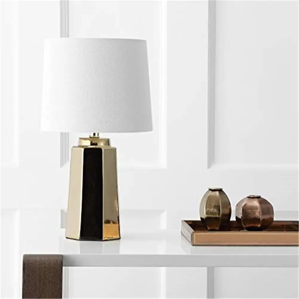 Home Office Room - 17-inch Gold-Plated LED Table Lamp for