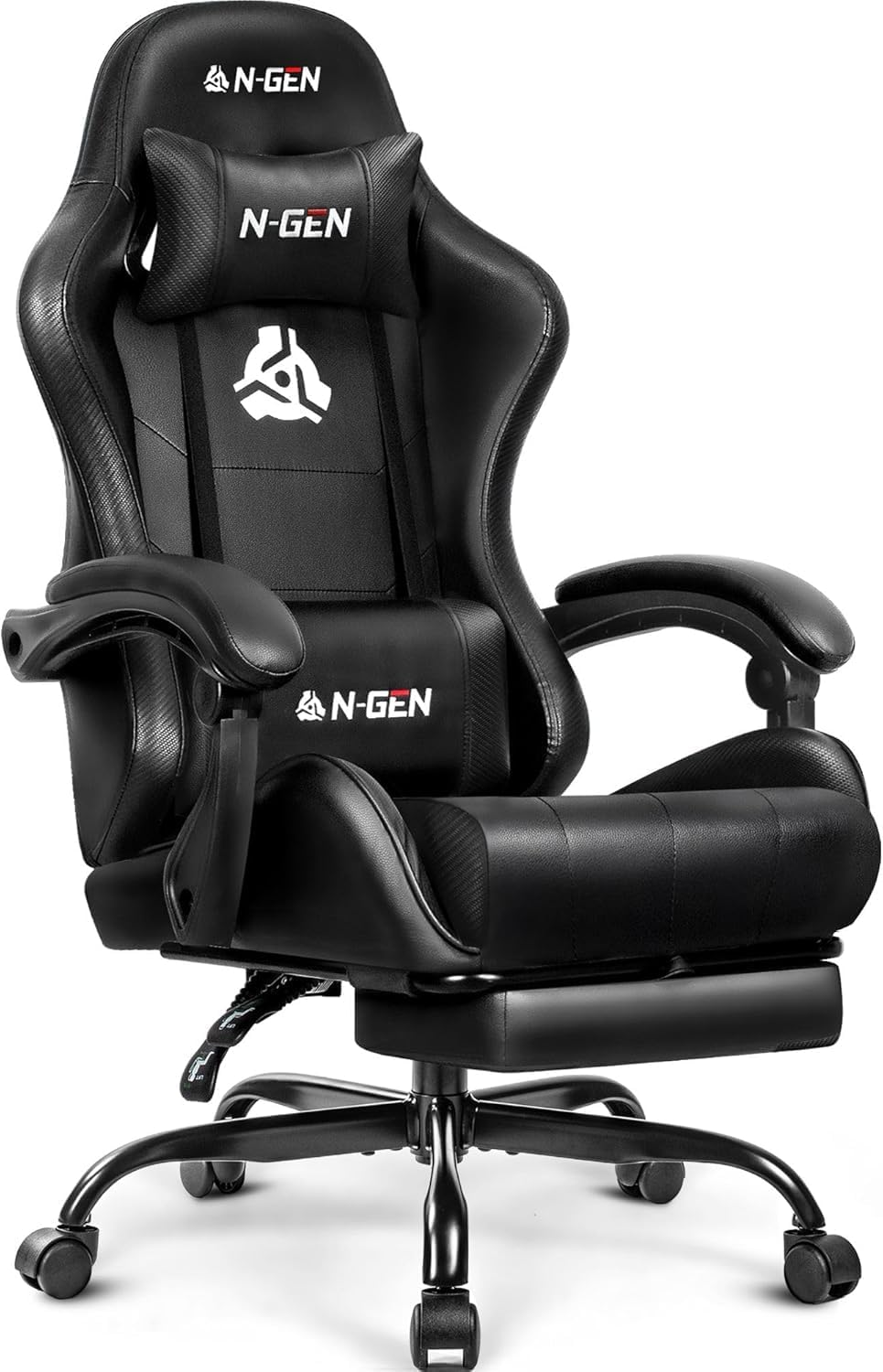 Home Office Chair - Gaming Chair with Footrest Lumbar Support