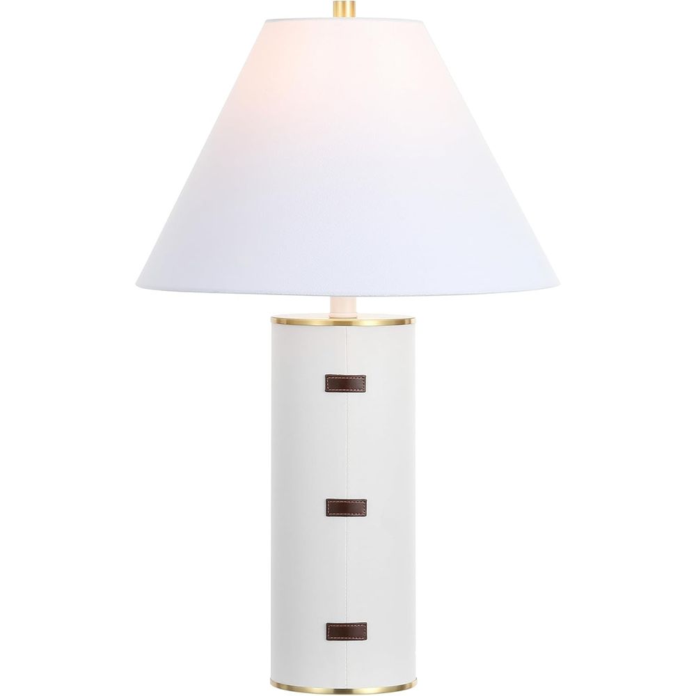 Home Office Room - 27-inch LED Table Lamp - White/Brown/Brass