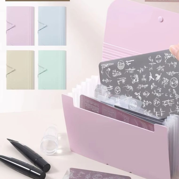 Document Scanner Portable - Macaron High-Aesthetic Multi-Layer Accordion File Folder