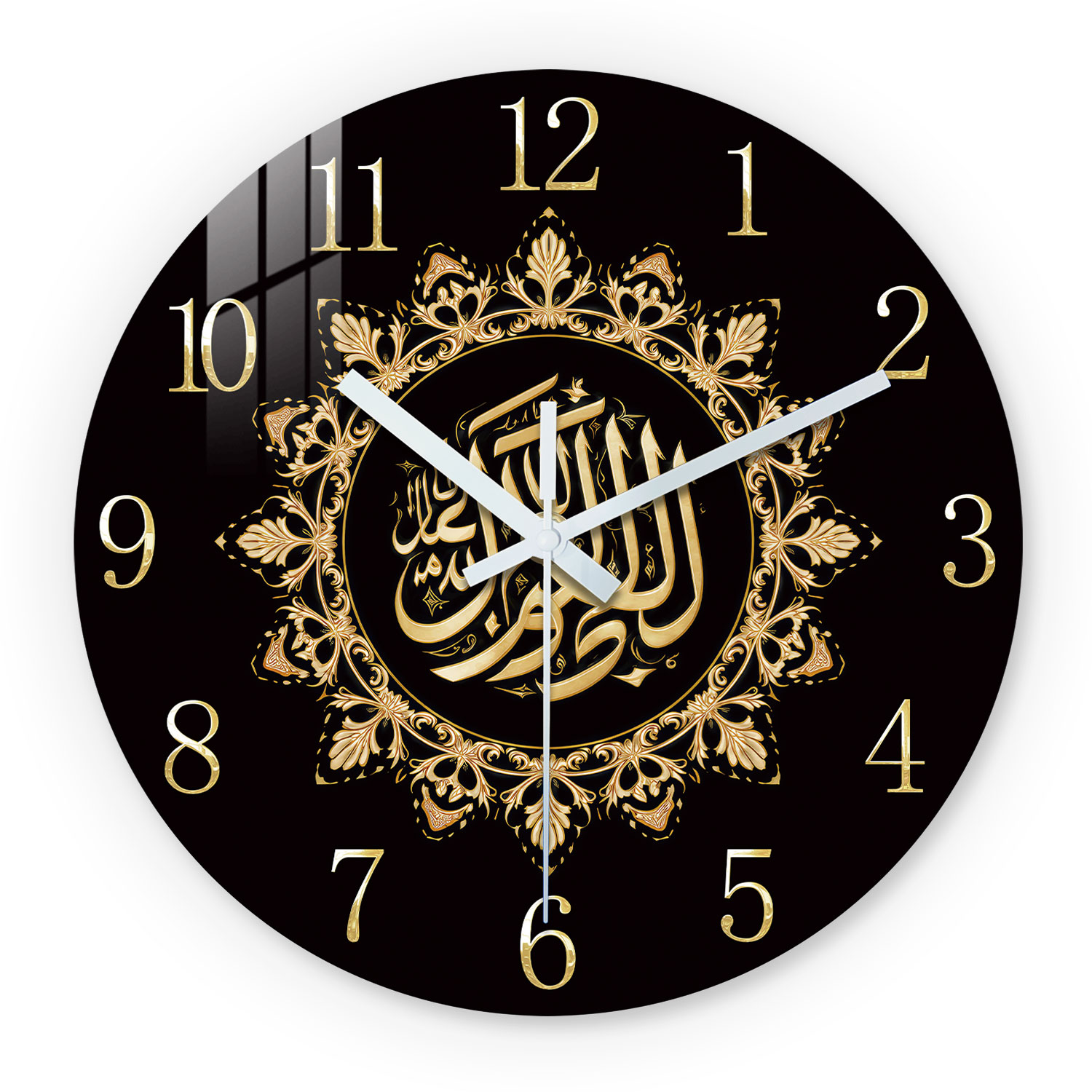 Home Office Background - Geometric Line Wooden Wall Clock, 10-24inch