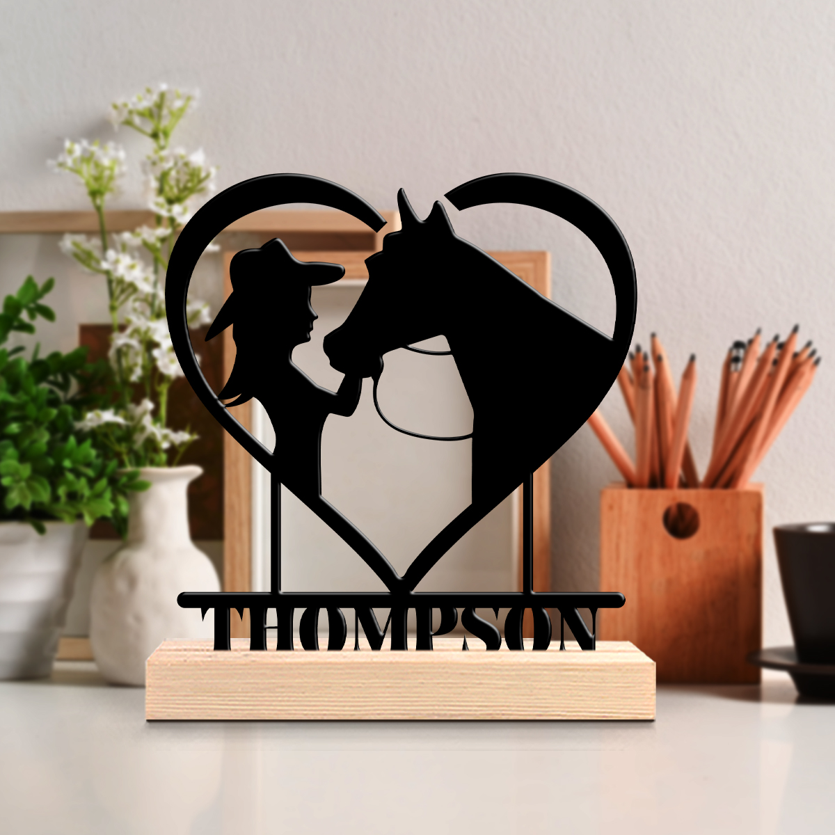 Home Office Or - 1pc Metal Ornaments with Customizable Names