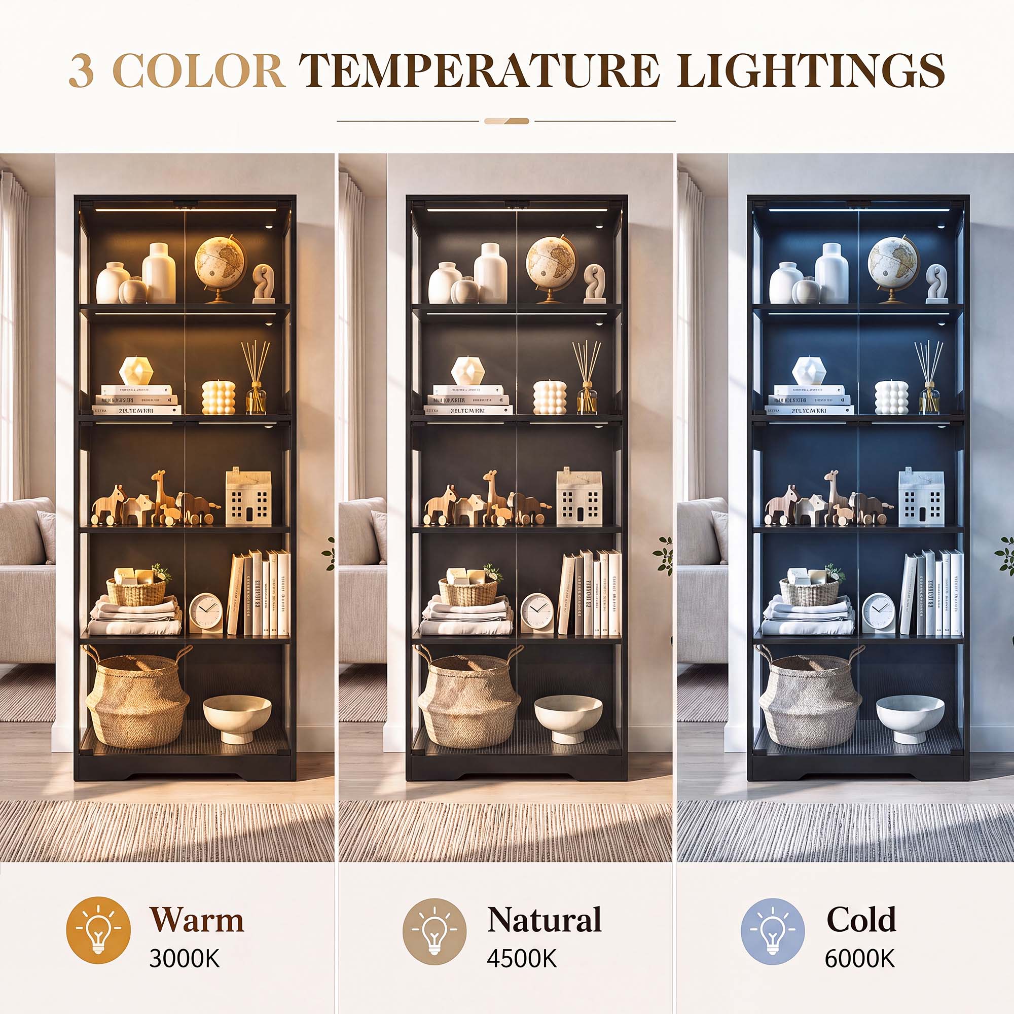 TCGBKAF 5‑Tier Display Cabinet - Home Office Room review and price