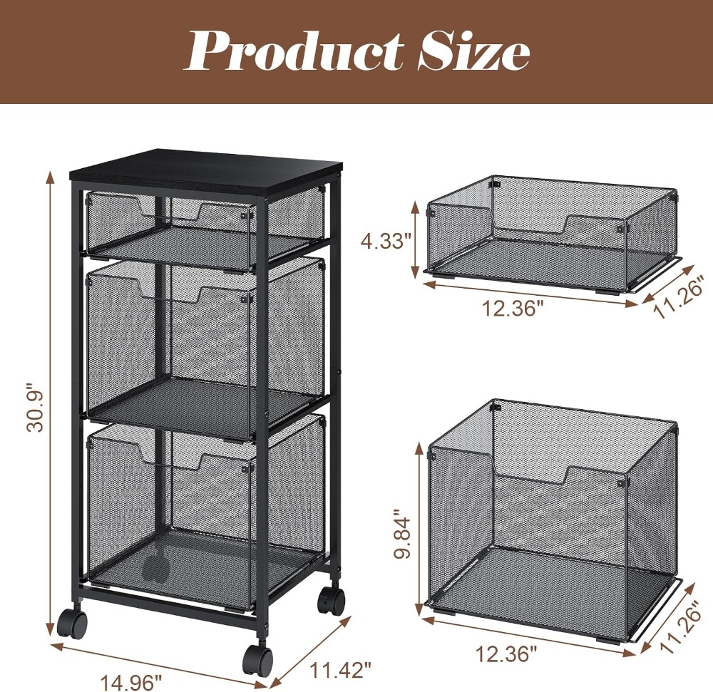 3 Drawer Mobile File Cabinet f - Rolling File Cart review and price