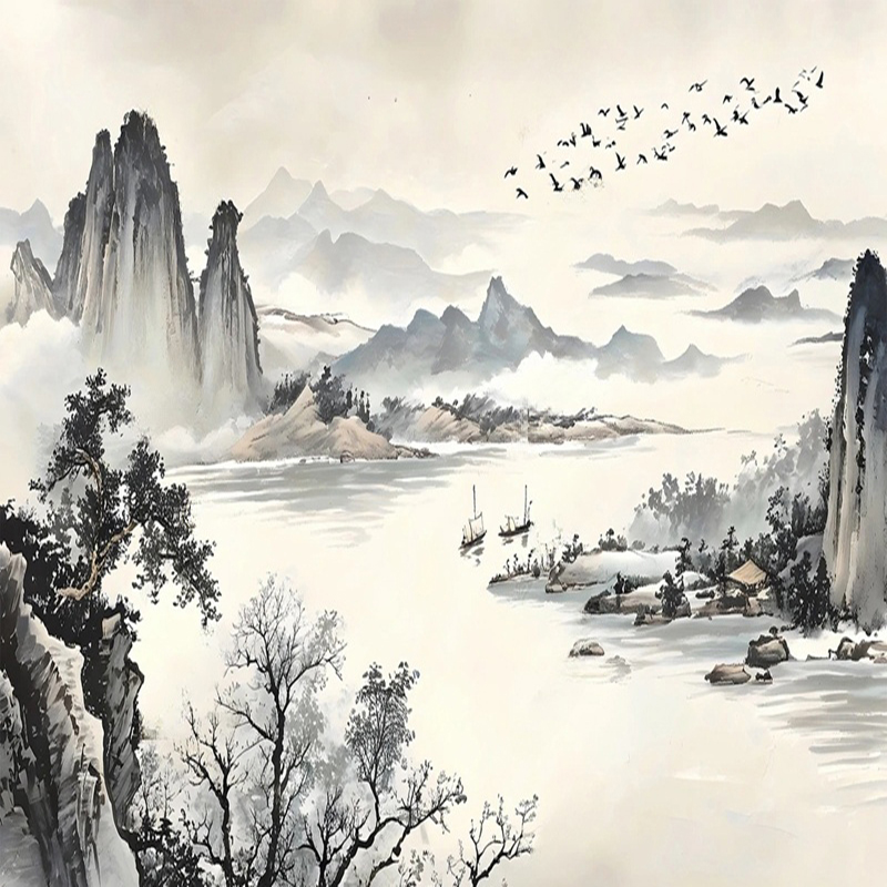 Custom Wallpaper New Chinese S - Home Office Background review and price