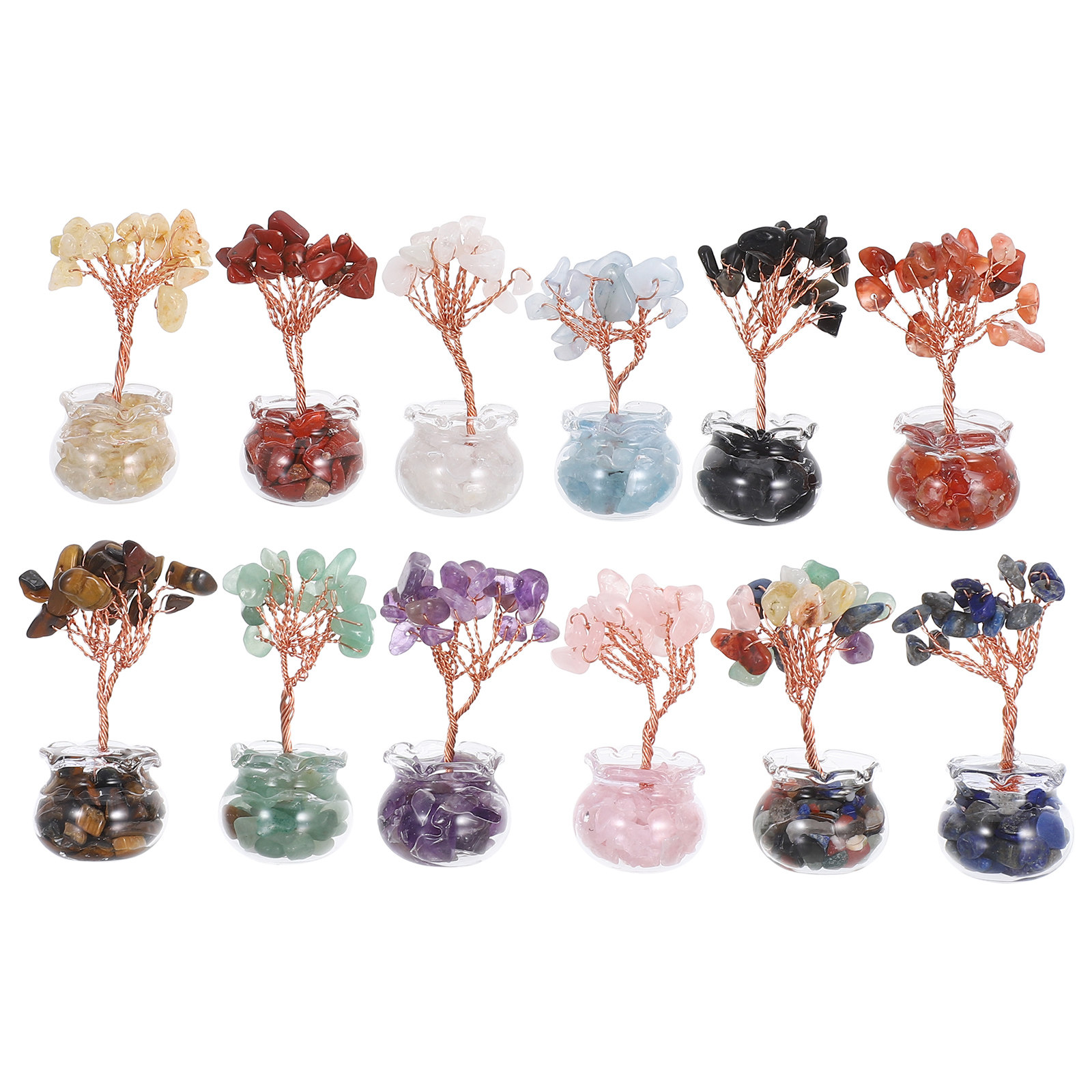 12Pcs Mini Crystal Money Tree  - Home Office Feng Shui review and price