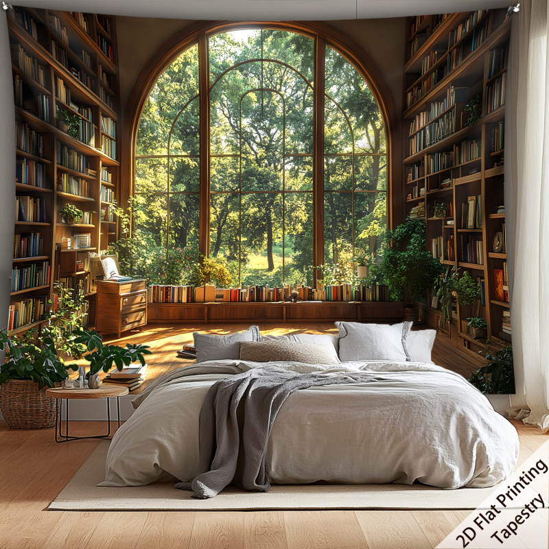 VIKAMA Forest Library Tapestry - Home Office Library review and price