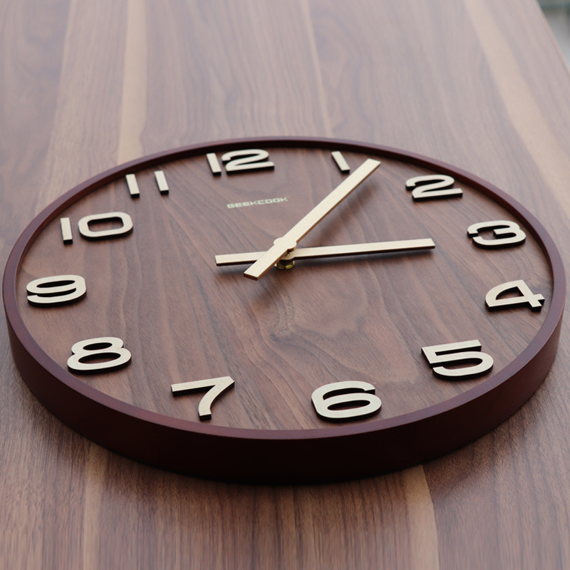 Solid Wood Wall Clock, Silent  - Home Office Background review and price
