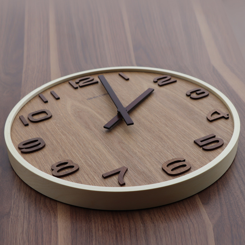 Solid Wood Wall Clock, Silent  - Home Office Background review and price
