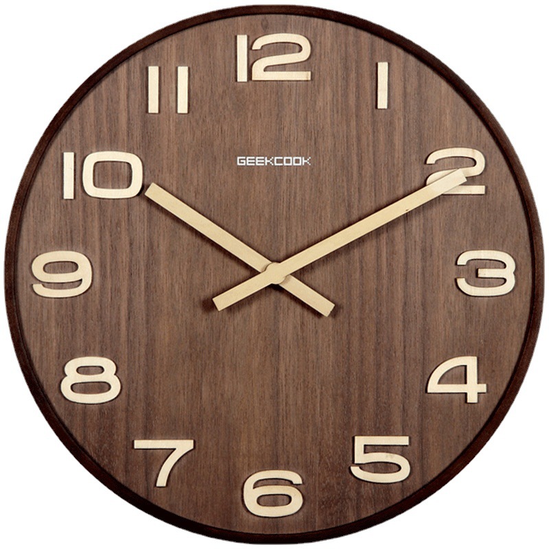 Solid Wood Wall Clock, Silent  - Home Office Background review and price