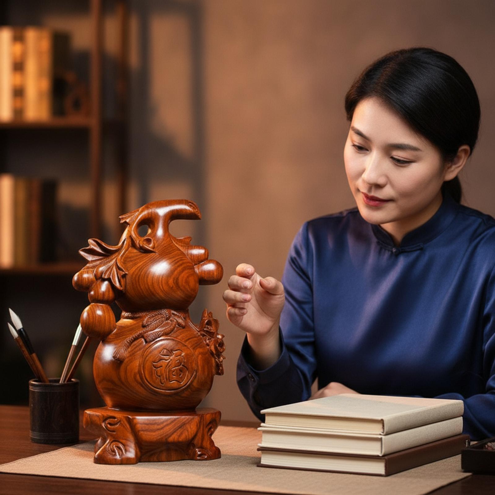 Elegant Rosewood Gourd Sculptu - Home Office Feng Shui review and price