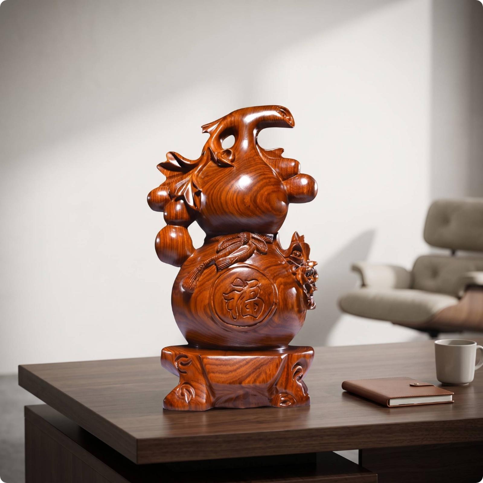 Elegant Rosewood Gourd Sculptu - Home Office Feng Shui review and price