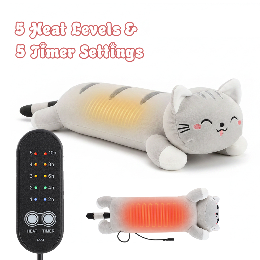 Heated Cat Plush Pillow, USB R - Home Office Cozy review and price