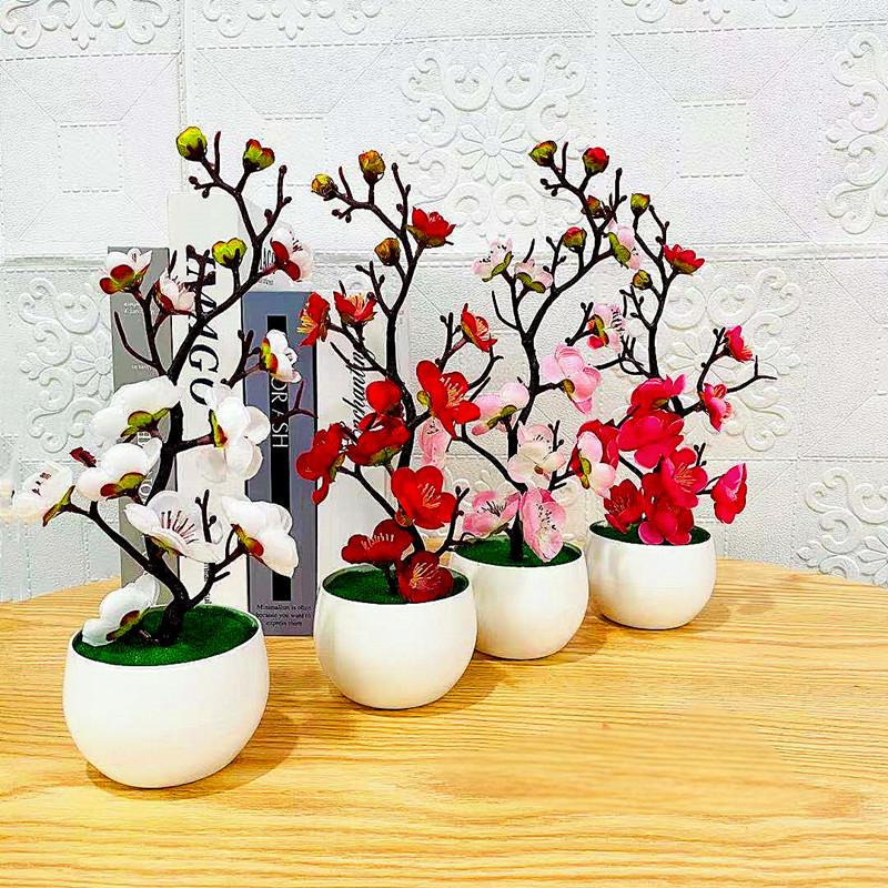 Simulation Plum Flower Pot Pla - Home Office Background review and price