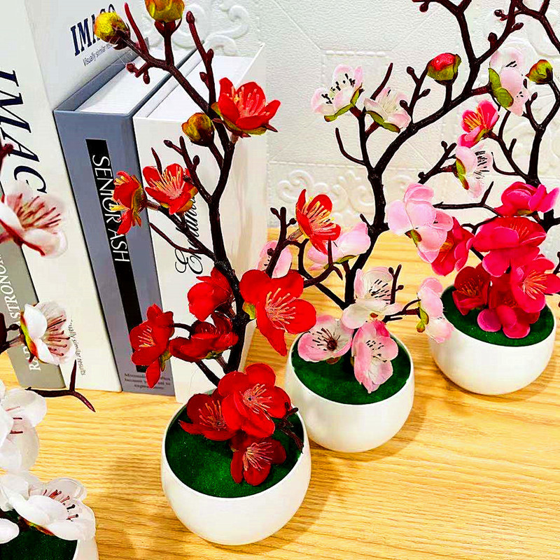 Simulation Plum Flower Pot Pla - Home Office Background review and price