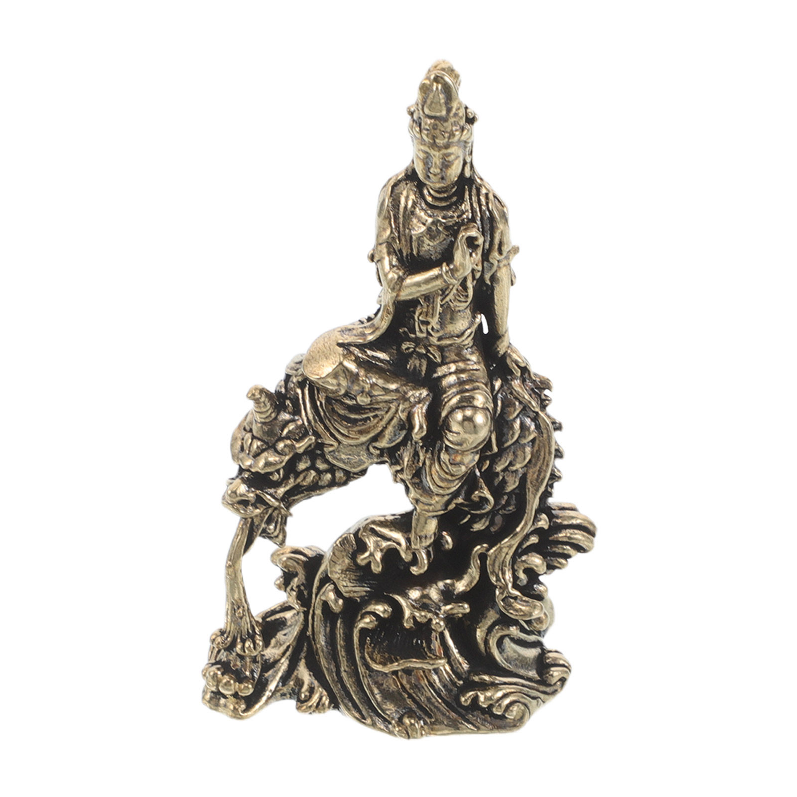 Vintage Yellow Brass Guan Yin  - Home Office Feng Shui review and price