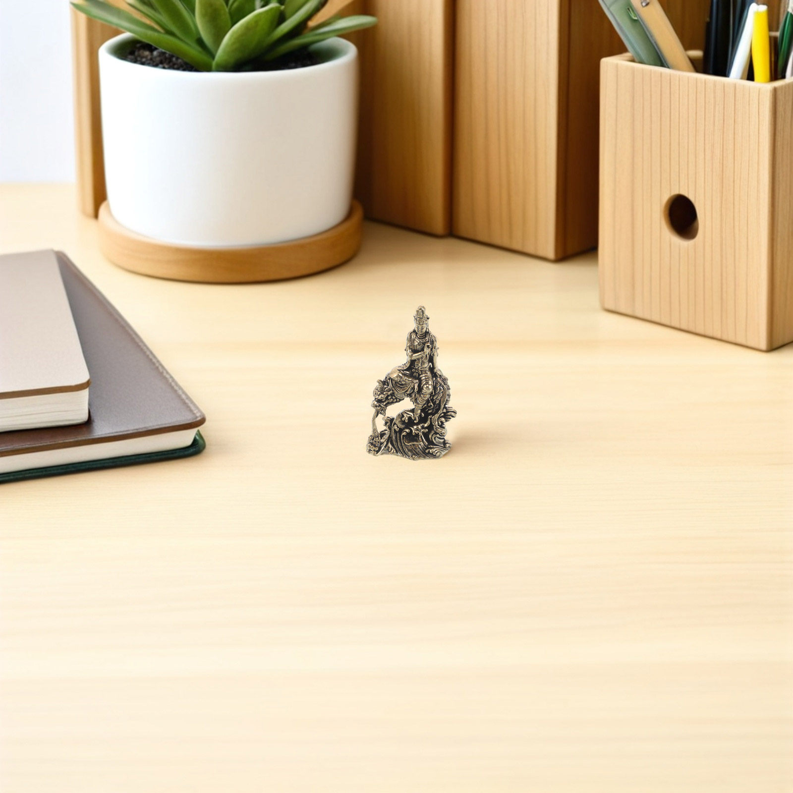 Vintage Yellow Brass Guan Yin  - Home Office Feng Shui review and price