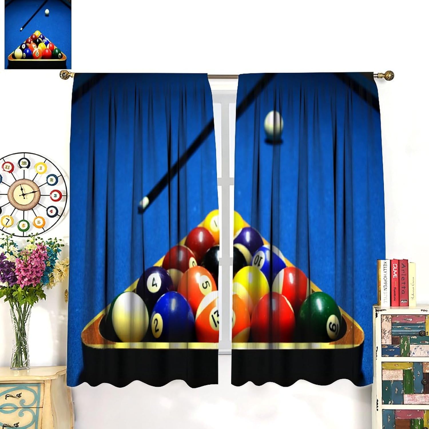 Billiard Sports Curtains, High - Home Office With View review and price