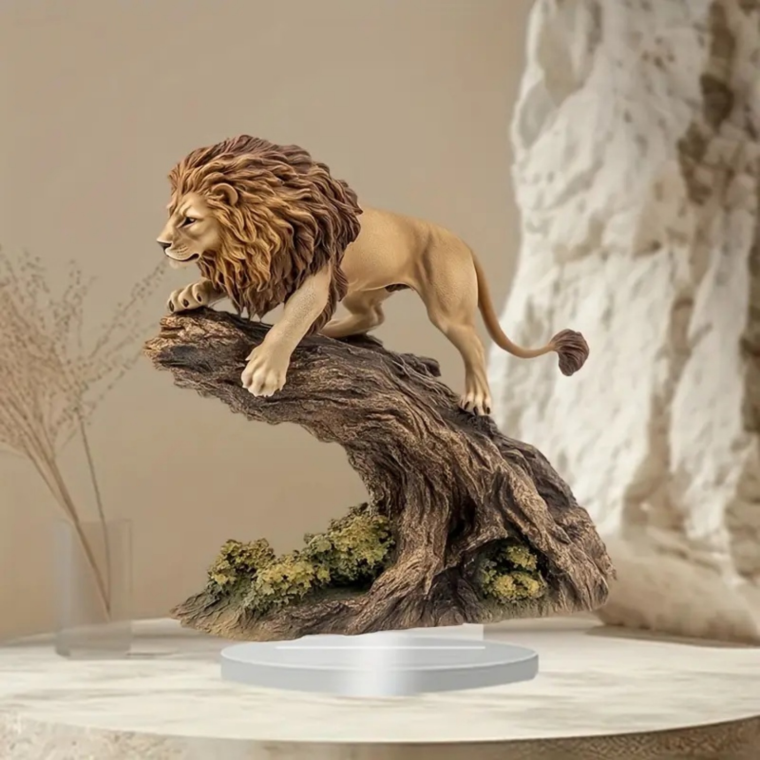 Male Lion Statue,2D Flat Anima - Home Office Room review and price