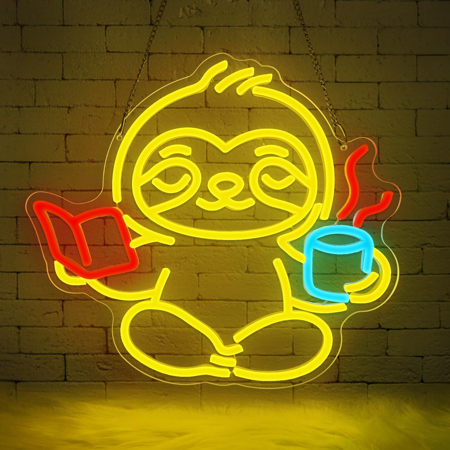 Sloth Neon Sign USB Dimmable L - Home Office Room review and price