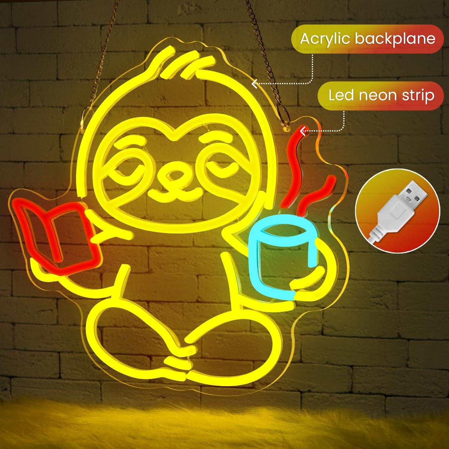 Sloth Neon Sign USB Dimmable L - Home Office Room review and price