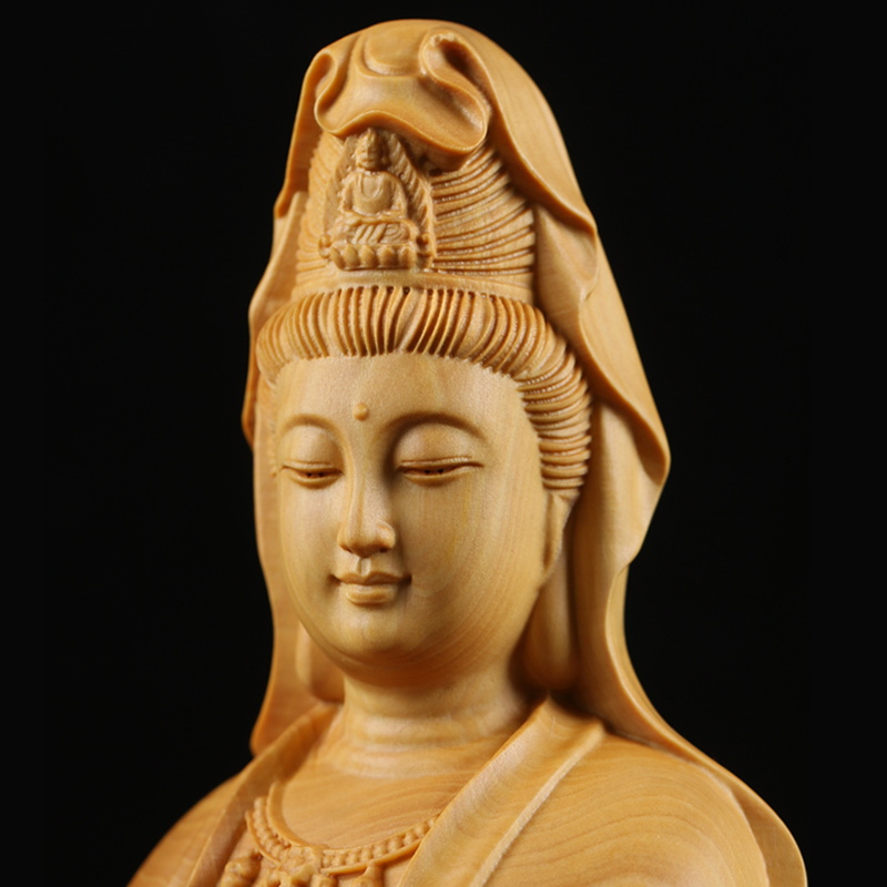 Natural Cypress Guanyin  Buddh - Home Office Feng Shui review and price