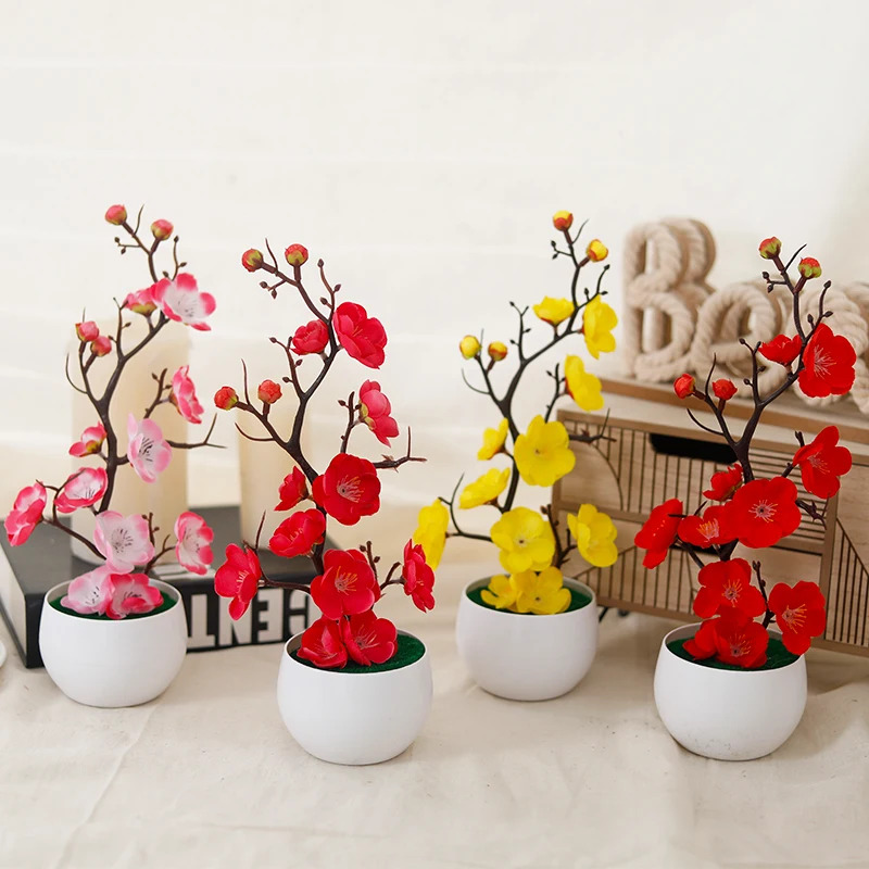 Simulation Plum Flower Pot Pla - Home Office Background review and price