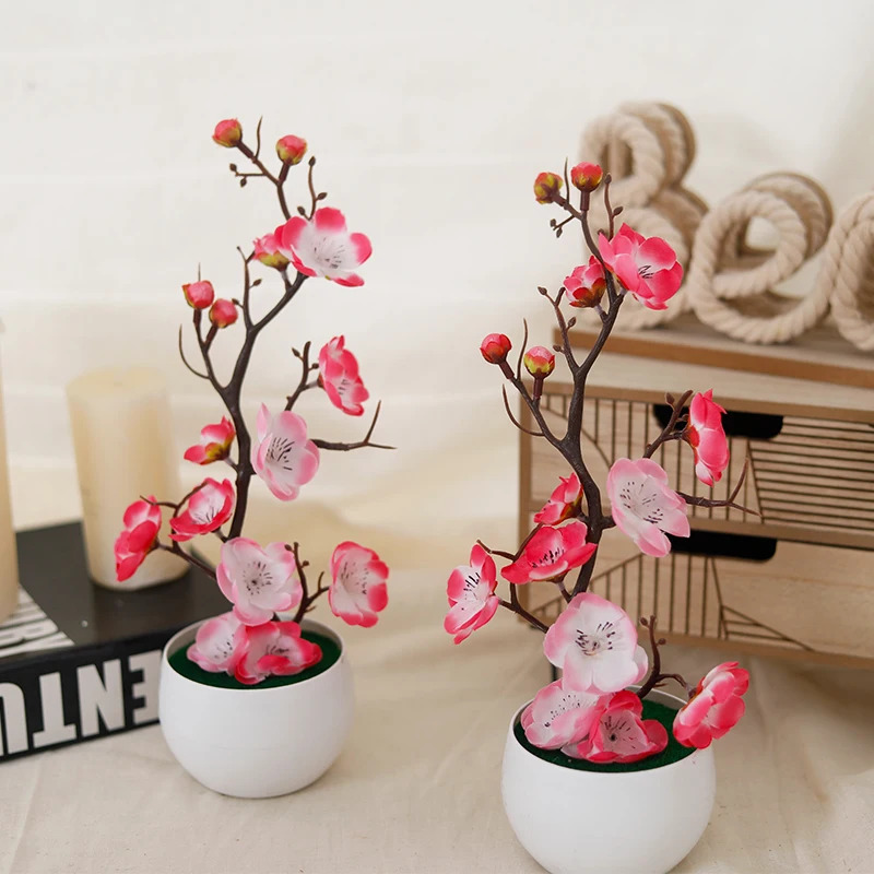 Simulation Plum Flower Pot Pla - Home Office Background review and price