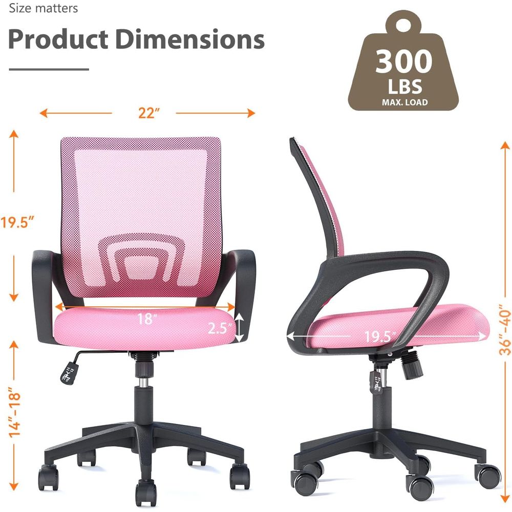 Pink Ergonomic Mesh Office Cha - Home Office Chair review and price